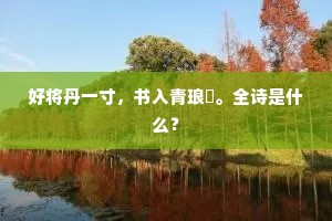 好将丹一寸，书入青琅玕。全诗是什么？