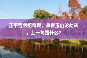 正平舌剑招奇戮，叔夜玉山沦劫灰。上一句是什么？