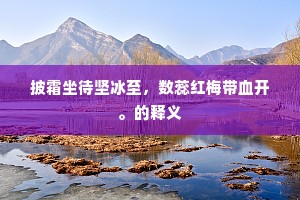 披霜坐待坚冰至,数蕊红梅带血开。的释义 披霜坐待坚冰至,数蕊红梅带血开。的释义