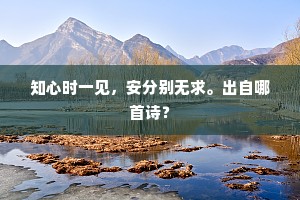 知心时一见，安分别无求。出自哪首诗？