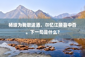 杨琼为我歌送酒,尔忆江陵县中否。下一句是什么? 杨琼为我歌送酒,尔忆江陵县中否。下一句是什么?
