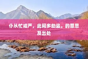 仆从忙戒严，此间多劫盗。的意思及出处