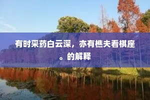 有时采药白云深，亦有樵夫看棋座。的解释