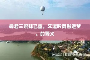 辱君三贶拜已重，又遣吟筒敲远梦。的释义