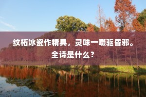 纹柘冰瓷作精具，灵味一啜驱昏邪。全诗是什么？