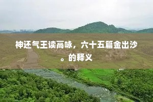 神还气王读高咏，六十五篇金出沙。的释义