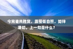 今宵谁共胜赏，露萤低自照，如伴凄切。上一句是什么？
