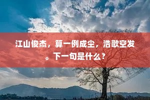 江山俊杰，算一例成尘，浩歌空发。下一句是什么？