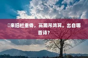 朅来旧栏重倚，高躅吊鸿冥。出自哪首诗？