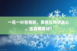 一花一叶皆相附，要使儿孙识此心。出自哪首诗？