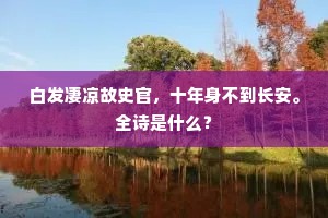 白发凄凉故史官，十年身不到长安。全诗是什么？