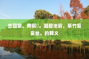 击圆鼙。舞铜鞮。凝碧池前，豪竹复哀丝。的释义