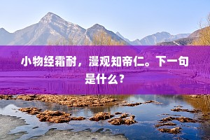 小物经霜耐，漫观知帝仁。下一句是什么？