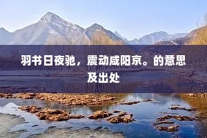 羽书日夜驰，震动咸阳京。的意思及出处