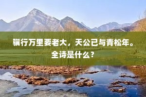 骥行万里要老大，天公已与青松年。全诗是什么？