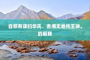 自郑有谋归华氏，舍湘无地托王琳。的解释