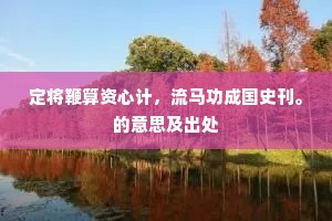 定将鞭算资心计，流马功成国史刊。的意思及出处