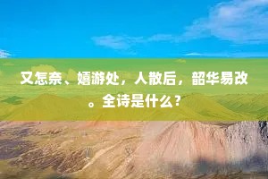 又怎奈、嬉游处，人散后，韶华易改。全诗是什么？