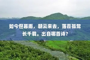如今但暮雨，朝云来去，落霞孤鹜长千载。出自哪首诗？