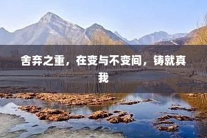 舍弃之重，在变与不变间，铸就真我