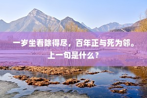 一岁坐看除得尽，百年正与死为邻。上一句是什么？