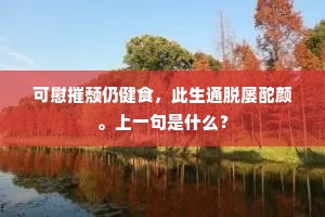 可慰摧颓仍健食，此生通脱屡酡颜。上一句是什么？