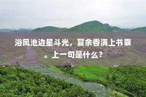 浴凤池边星斗光，宴余香满上书囊。上一句是什么？