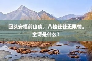 回头安福前山晓，八桂苍苍无限情。全诗是什么？