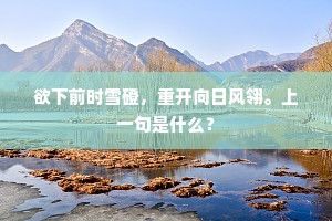 欲下前时雪磴，重开向日风翎。上一句是什么？