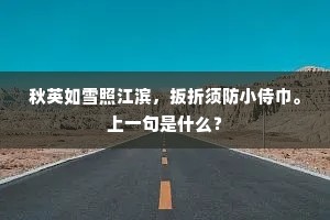 秋英如雪照江滨，扳折须防小侍巾。上一句是什么？