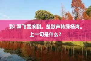 彩鹢双飞雪浪翻。楚歌声转绿杨湾。上一句是什么？