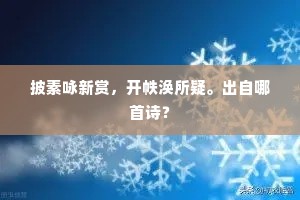 披素咏新赏，开帙涣所疑。出自哪首诗？