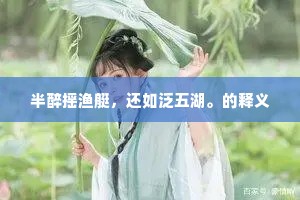 半醉摇渔艇，还如泛五湖。的释义