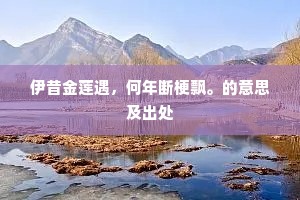 伊昔金莲遇，何年断梗飘。的意思及出处