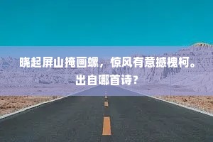 晓起屏山掩画螺，惊风有意撼槐柯。出自哪首诗？