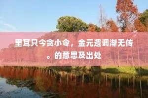 里耳只今贪小令，金元遗调渐无传。的意思及出处