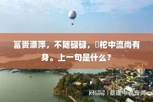 富贵漂萍，不随碌碌，棙柁中流尚有身。上一句是什么？