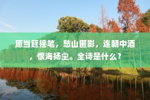 愿当筵摇笔，愁山匿影，连朝中酒，恨海扬尘。全诗是什么？