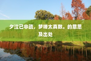 夕泣已非疏，梦啼太真数。的意思及出处