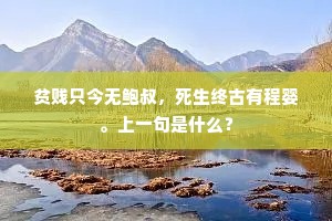 贫贱只今无鲍叔，死生终古有程婴。上一句是什么？