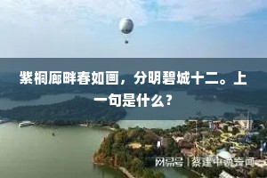 紫桐廊畔春如画，分明碧城十二。上一句是什么？