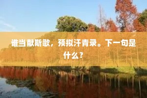 谁当献斯歌，预拟汗青录。下一句是什么？
