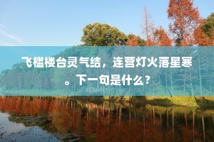飞槛楼台灵气结，连营灯火落星寒。下一句是什么？