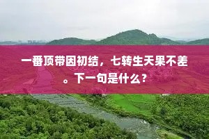 一番顶带因初结，七转生天果不差。下一句是什么？