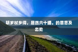 明岁杖乡得，居然六十皤。的意思及出处