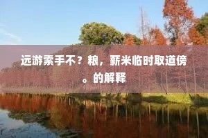 远游索手不？粮，薪米临时取道傍。的解释