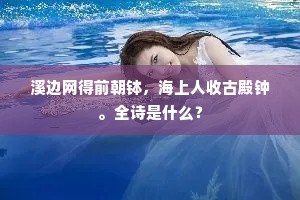 溪边网得前朝钵，海上人收古殿钟。全诗是什么？