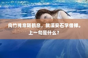 向竹掩扉随鹤息，就溪安石学僧禅。上一句是什么？