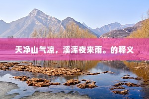 天净山气凉，溪浑夜来雨。的释义
