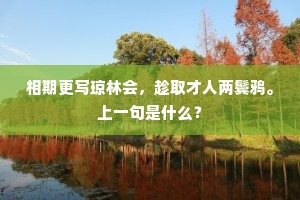 相期更写琼林会，趁取才人两鬓鸦。上一句是什么？